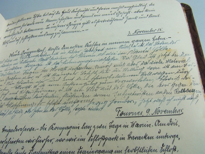 Kriegstagebuch, in der Handschrift von Pankraz G. und der seiner Freundin Lotte